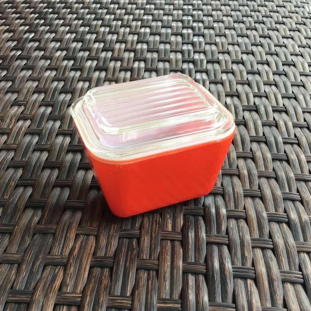 Pyrex Vintage Refrigerator Dish with Lid Primary Red